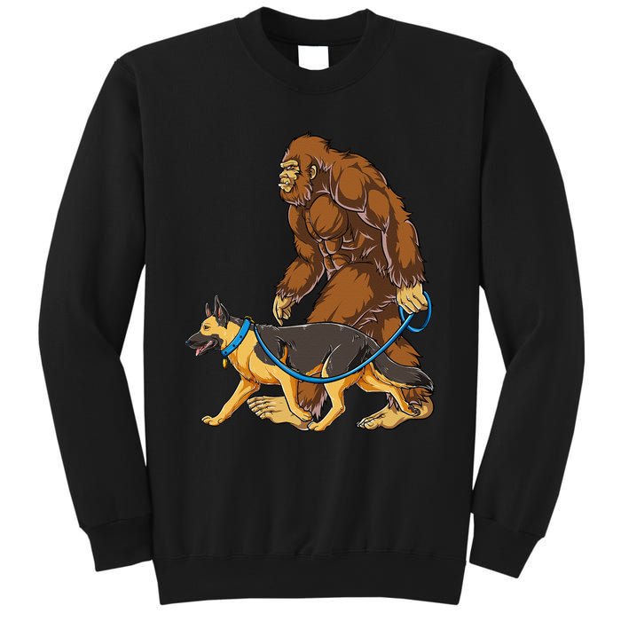 Bigfoot German Shepherd Dog Walk Funny Sasquatch Lovers Sweatshirt