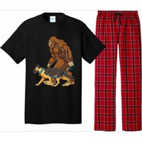 Bigfoot German Shepherd Dog Walk Funny Sasquatch Lovers Pajama Set