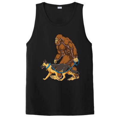 Bigfoot German Shepherd Dog Walk Funny Sasquatch Lovers PosiCharge Competitor Tank