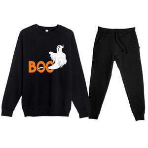 Buh Ghost Scary Halloween Sweet Or Treat Gift Premium Crewneck Sweatsuit Set