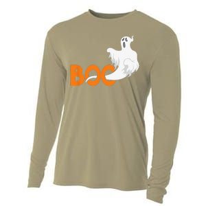 Buh Ghost Scary Halloween Sweet Or Treat Gift Cooling Performance Long Sleeve Crew