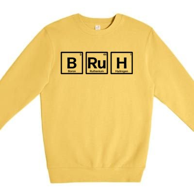 Bruh Gamer Slang Meme Design Cute Gift Premium Crewneck Sweatshirt