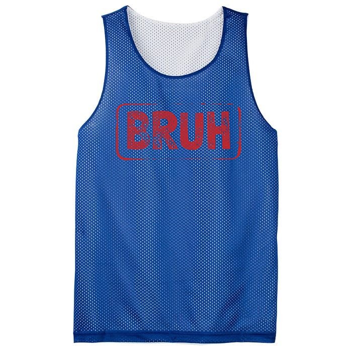 Bruh Gamer Slang Meme Design Gift Mesh Reversible Basketball Jersey Tank