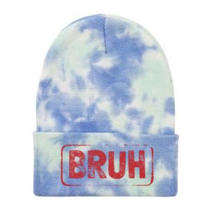 Bruh Gamer Slang Meme Design Gift Tie Dye 12in Knit Beanie