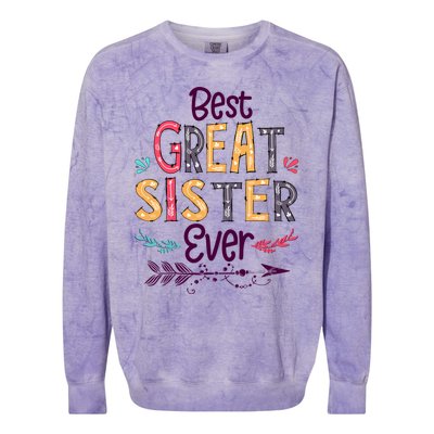 Best Great Sister Ever Cute Arrow Family Blessing Gift Colorblast Crewneck Sweatshirt