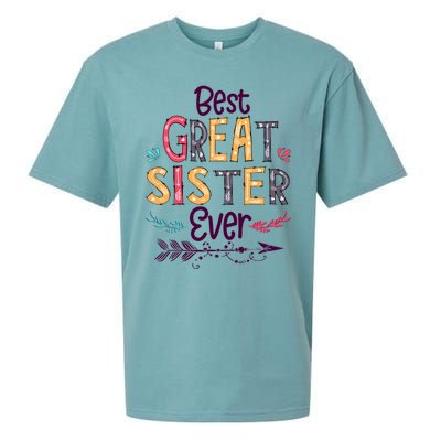 Best Great Sister Ever Cute Arrow Family Blessing Gift Sueded Cloud Jersey T-Shirt