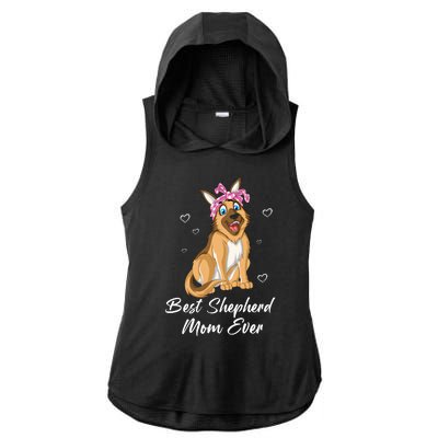 Best German Shepherd Mom Ever Ladies PosiCharge Tri-Blend Wicking Draft Hoodie Tank