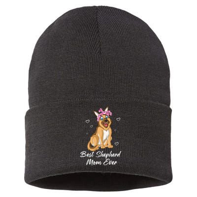 Best German Shepherd Mom Ever Sustainable Knit Beanie