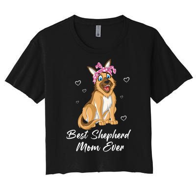 Best German Shepherd Mom Ever Women's Crop Top Tee