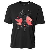 Badminton Girl Smash Shuttlecock Athlete Sports Cooling Performance Crew T-Shirt