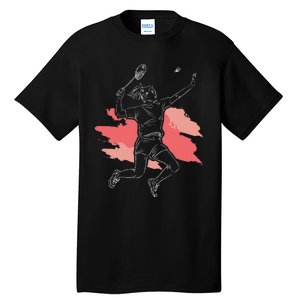 Badminton Girl Smash Shuttlecock Athlete Sports Tall T-Shirt