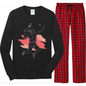 Badminton Girl Smash Shuttlecock Athlete Sports Long Sleeve Pajama Set