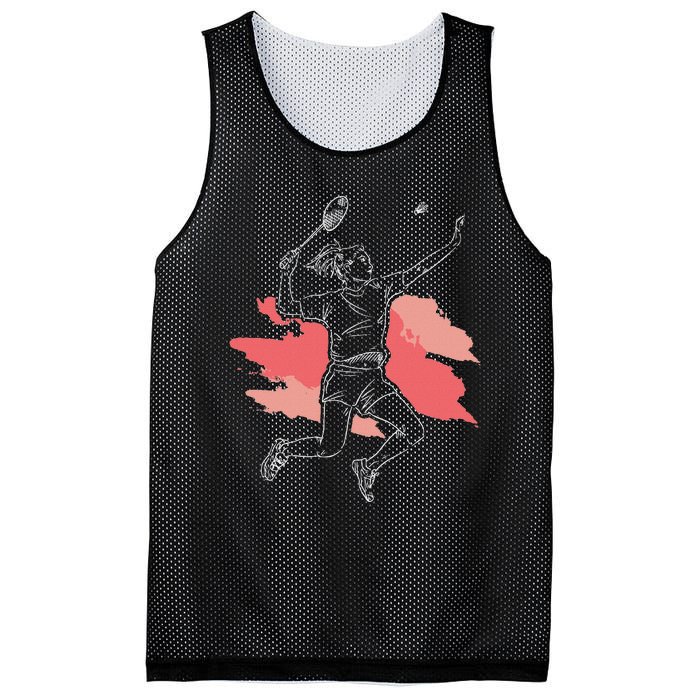 Badminton Girl Smash Shuttlecock Athlete Sports Mesh Reversible Basketball Jersey Tank