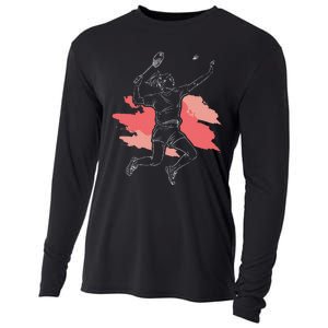 Badminton Girl Smash Shuttlecock Athlete Sports Cooling Performance Long Sleeve Crew