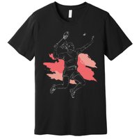 Badminton Girl Smash Shuttlecock Athlete Sports Premium T-Shirt