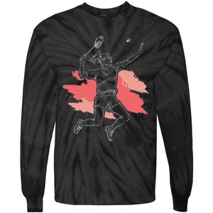 Badminton Girl Smash Shuttlecock Athlete Sports Tie-Dye Long Sleeve Shirt