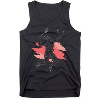 Badminton Girl Smash Shuttlecock Athlete Sports Tank Top