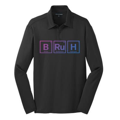 Bruh Gamer Slang Meme Design Gift Silk Touch Performance Long Sleeve Polo