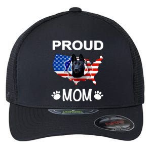 Black Ger Shepherd SchäFerhund Proud Patriot Mom Meaningful Gift Flexfit Unipanel Trucker Cap