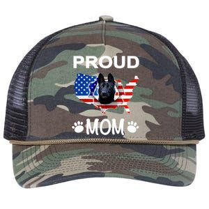 Black Ger Shepherd SchäFerhund Proud Patriot Mom Meaningful Gift Retro Rope Trucker Hat Cap