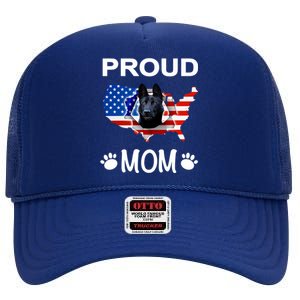 Black Ger Shepherd SchäFerhund Proud Patriot Mom Meaningful Gift High Crown Mesh Back Trucker Hat