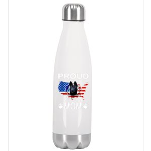 Black Ger Shepherd SchäFerhund Proud Patriot Mom Meaningful Gift Stainless Steel Insulated Water Bottle