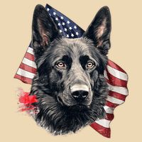 Black German Shepherd 4th Of July Dog Lover American Flag Drawstring Bag