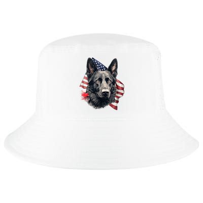 Black German Shepherd 4th Of July Dog Lover American Flag Cool Comfort Performance Bucket Hat