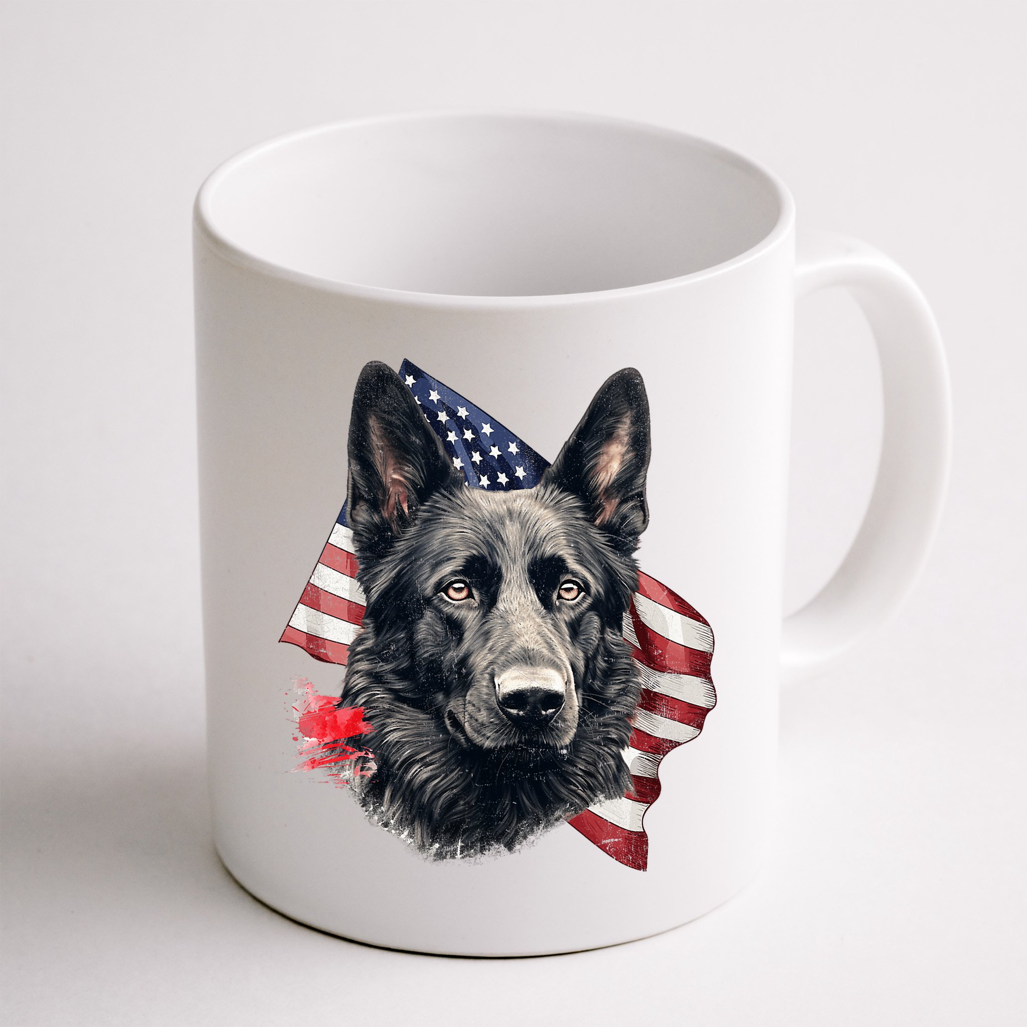 Black German Shepherd 4th Of July Dog Lover American Flag Mug