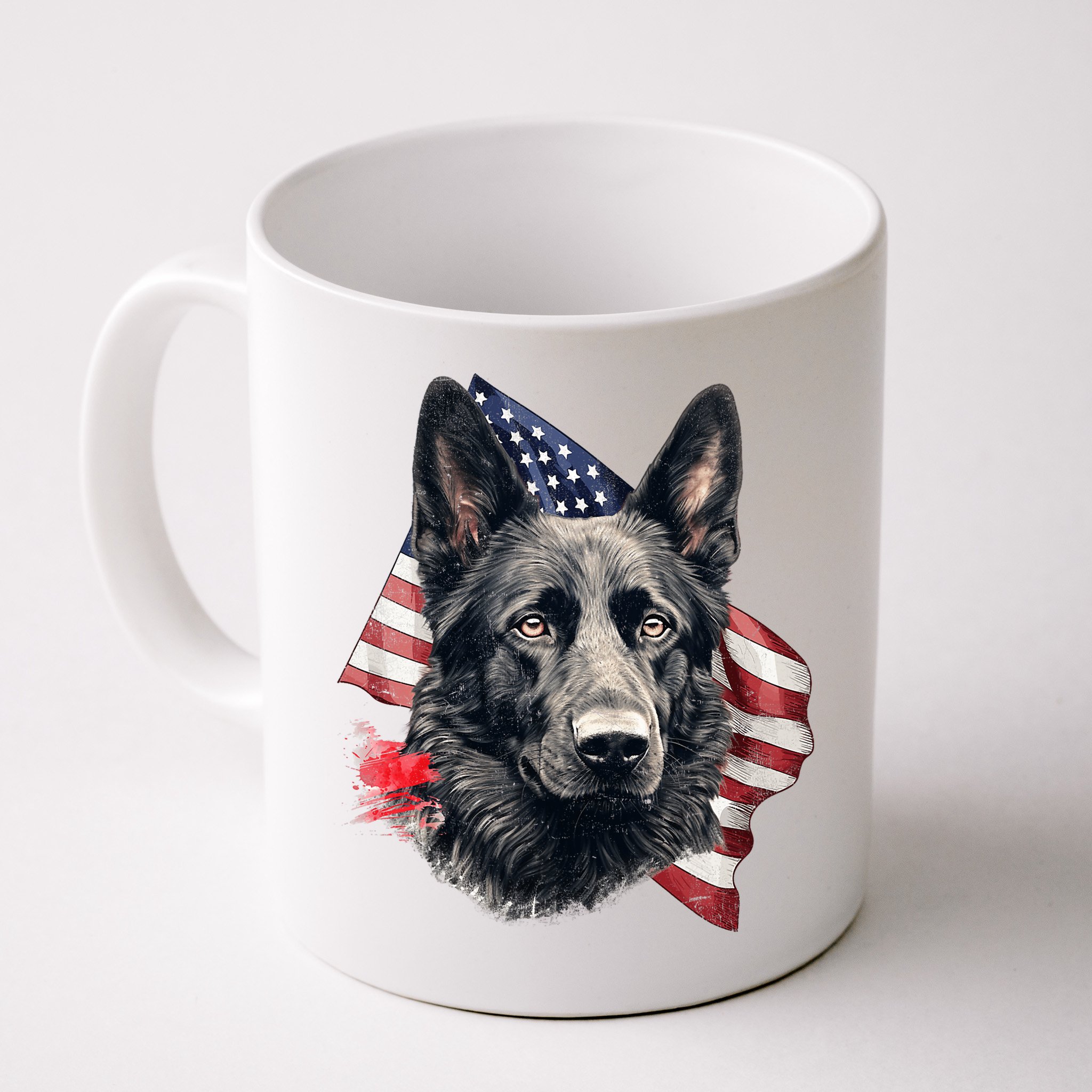 Black German Shepherd 4th Of July Dog Lover American Flag Mug