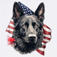 Black German Shepherd 4th Of July Dog Lover American Flag Hat