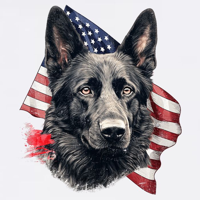Black German Shepherd 4th Of July Dog Lover American Flag Hat