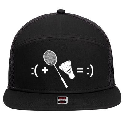 Badminton Game Shuttlecock Sport Badminton Gift 7 Panel Mesh Trucker Snapback Hat