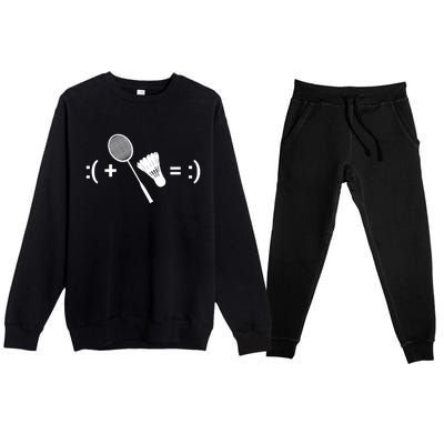 Badminton Game Shuttlecock Sport Badminton Gift Premium Crewneck Sweatsuit Set