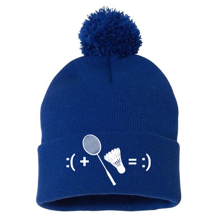 Badminton Game Shuttlecock Sport Badminton Gift Pom Pom 12in Knit Beanie