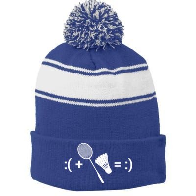 Badminton Game Shuttlecock Sport Badminton Gift Stripe Pom Pom Beanie