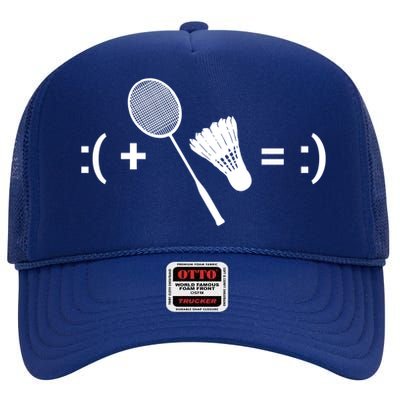 Badminton Game Shuttlecock Sport Badminton Gift High Crown Mesh Back Trucker Hat