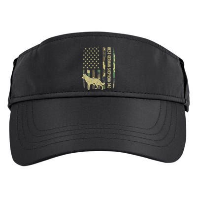Best German Shepherd Dog Dad Camouflage American Flag Adult Drive Performance Visor