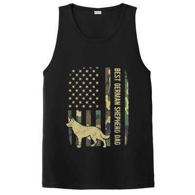 Best German Shepherd Dog Dad Camouflage American Flag PosiCharge Competitor Tank
