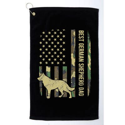 Best German Shepherd Dog Dad Camouflage American Flag Golf Towel