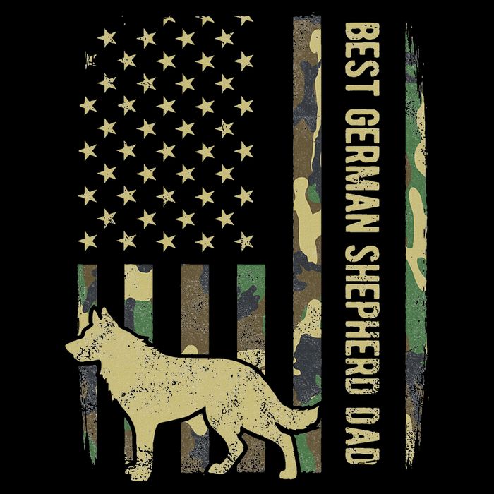 Best German Shepherd Dog Dad Camouflage American Flag Zip Tote Bag