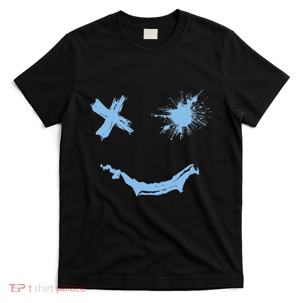 Blue Grunge Smile Blue Color T-Shirt