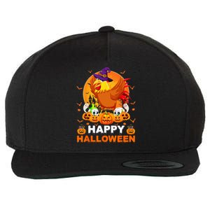 Boo Ghost Scary Pumpkin Moon Witch Rooster Halloween Wool Snapback Cap