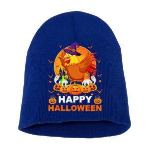 Boo Ghost Scary Pumpkin Moon Witch Rooster Halloween Short Acrylic Beanie