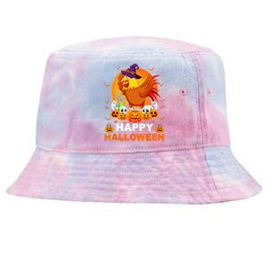 Boo Ghost Scary Pumpkin Moon Witch Rooster Halloween Tie-Dyed Bucket Hat