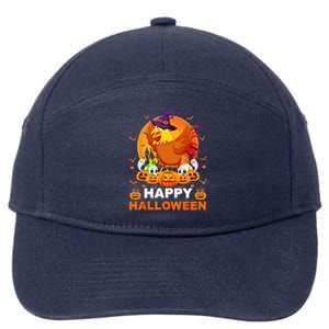 Boo Ghost Scary Pumpkin Moon Witch Rooster Halloween 7-Panel Snapback Hat