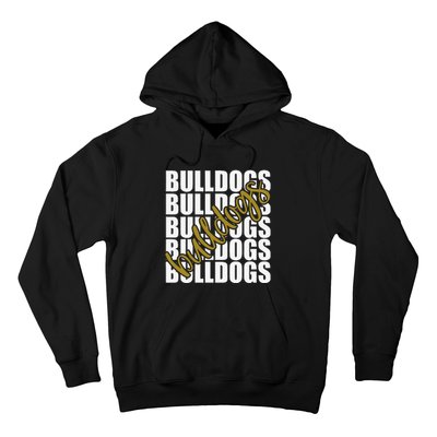 Bulldogs Gold School Sports Fan Team Spirit Hoodie