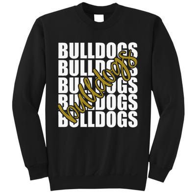 Bulldogs Gold School Sports Fan Team Spirit Sweatshirt