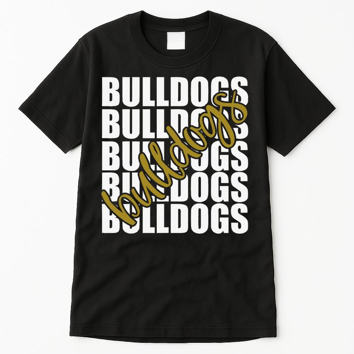 Bulldogs Gold School Sports Fan Team Spirit Tall T-Shirt