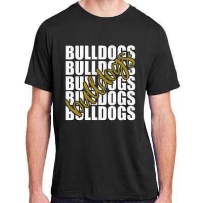 Bulldogs Gold School Sports Fan Team Spirit Adult ChromaSoft Performance T-Shirt